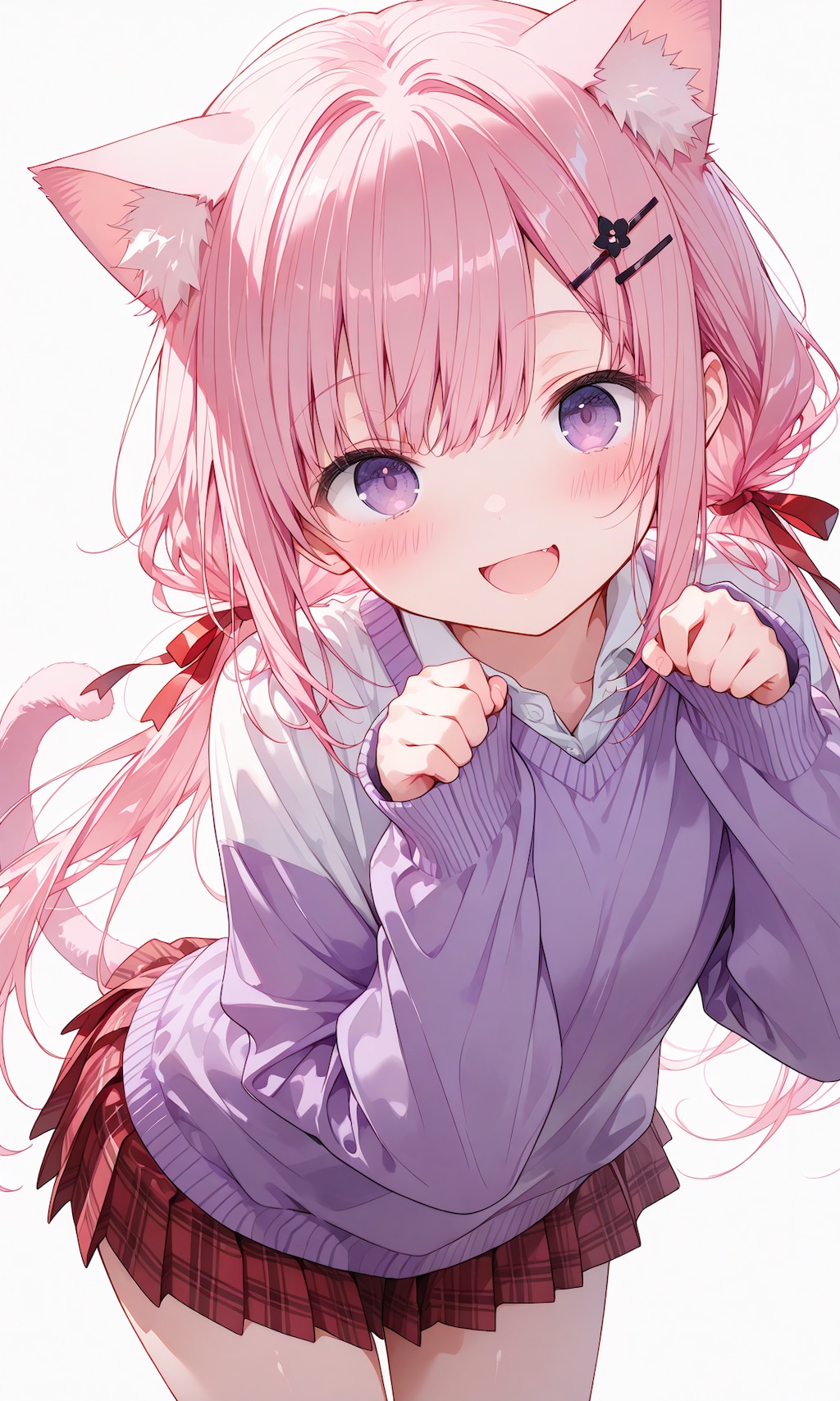 桃香、猫耳で最高な笑顔を見せる