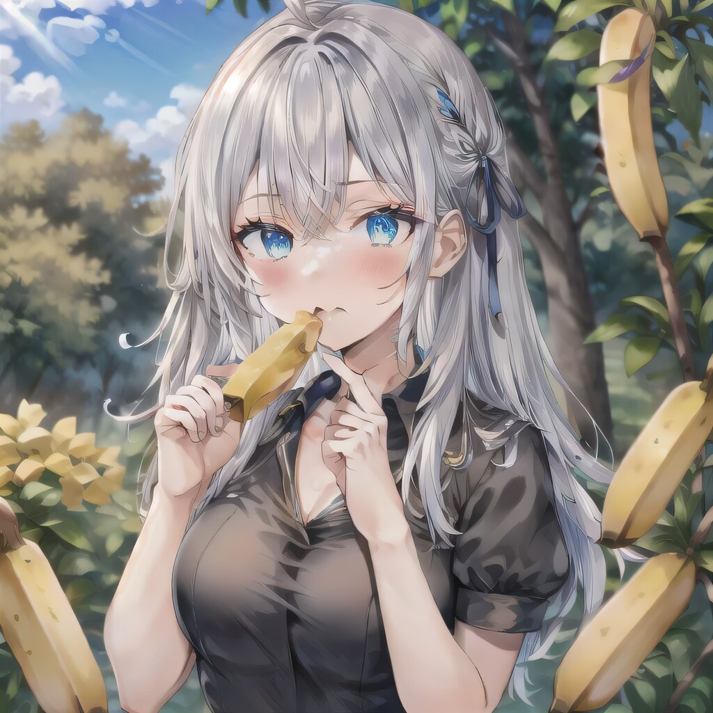 灰髪ロングでバナナの少女２