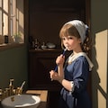 フェルメール風の歯を磨く少女 7枚目