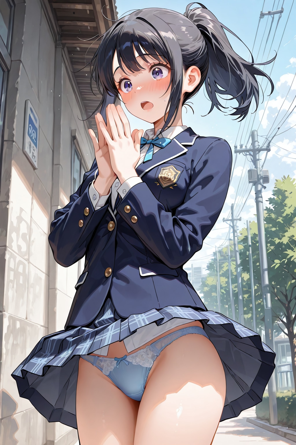 舞い上がるスカート