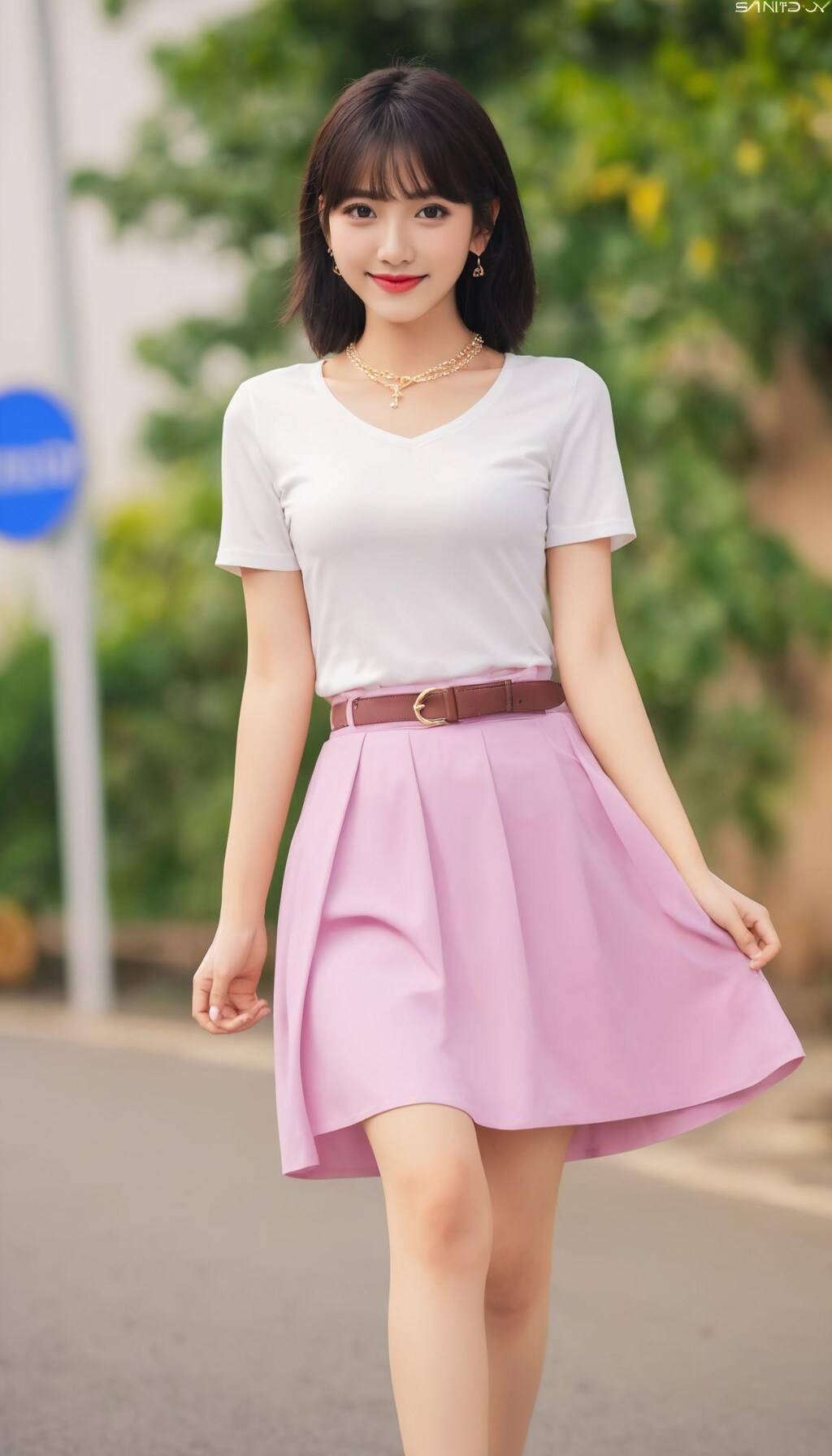 爽やかな格好で街を歩く１８歳の美少女