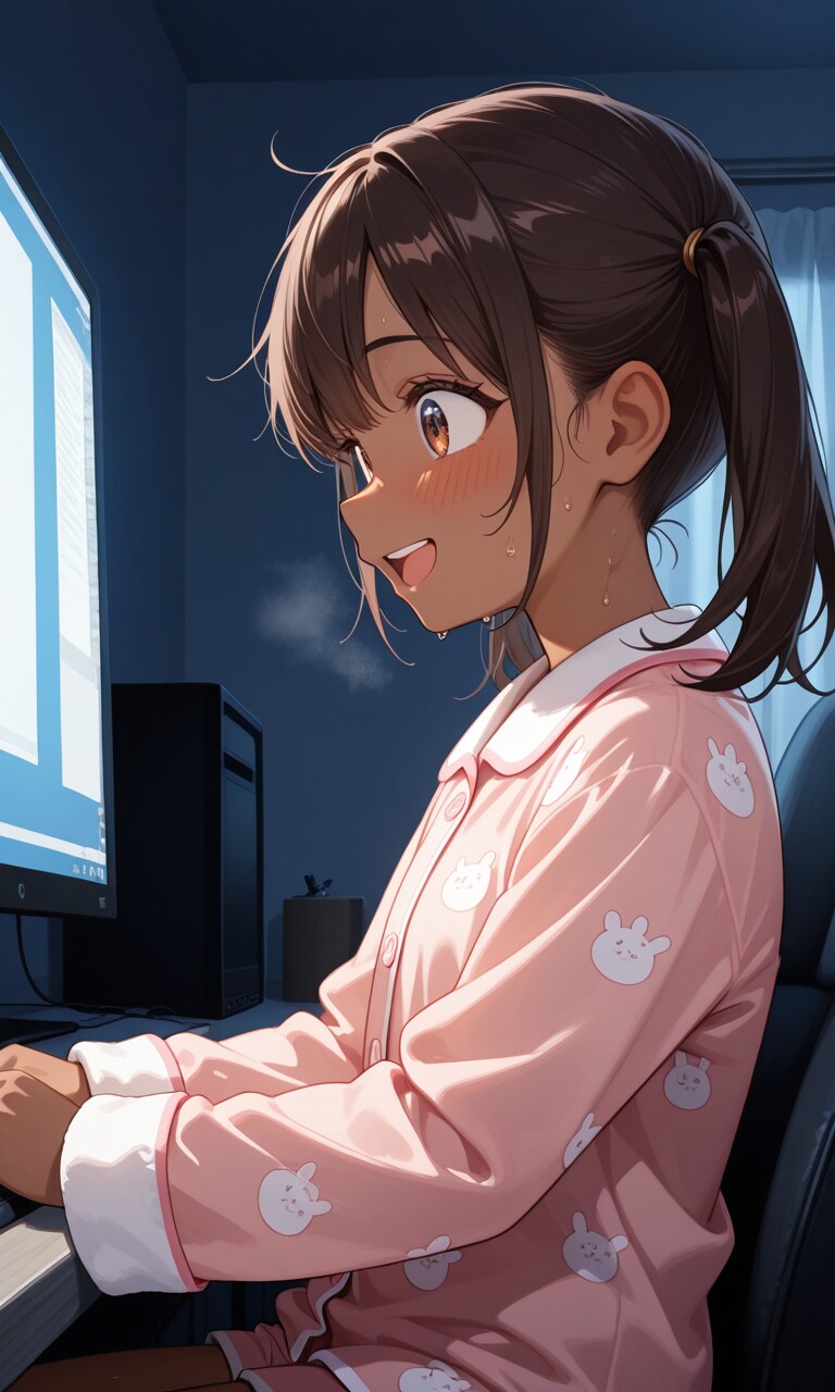 「わぁ...みんな泳ぐの上手だなぁ」「この”マル秘”ファイルって何だろう?」「えっ!?女の人がおまたを触っている...」「これHなやつだよね..消さなきゃ......でも」「気持ち良さそう...」