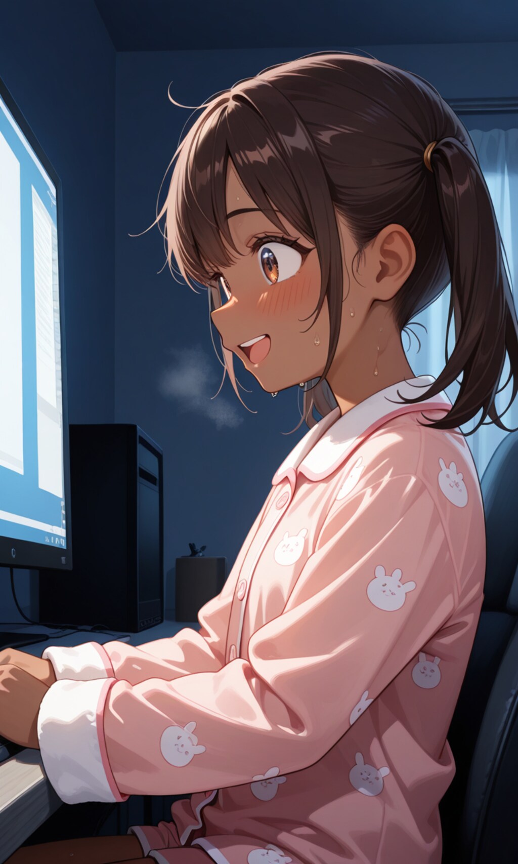 「わぁ...みんな泳ぐの上手だなぁ」「この”マル秘”ファイルって何だろう?」「えっ!?女の人がおまたを触っている...」「これHなやつだよね..消さなきゃ......でも」「気持ち良さそう...」