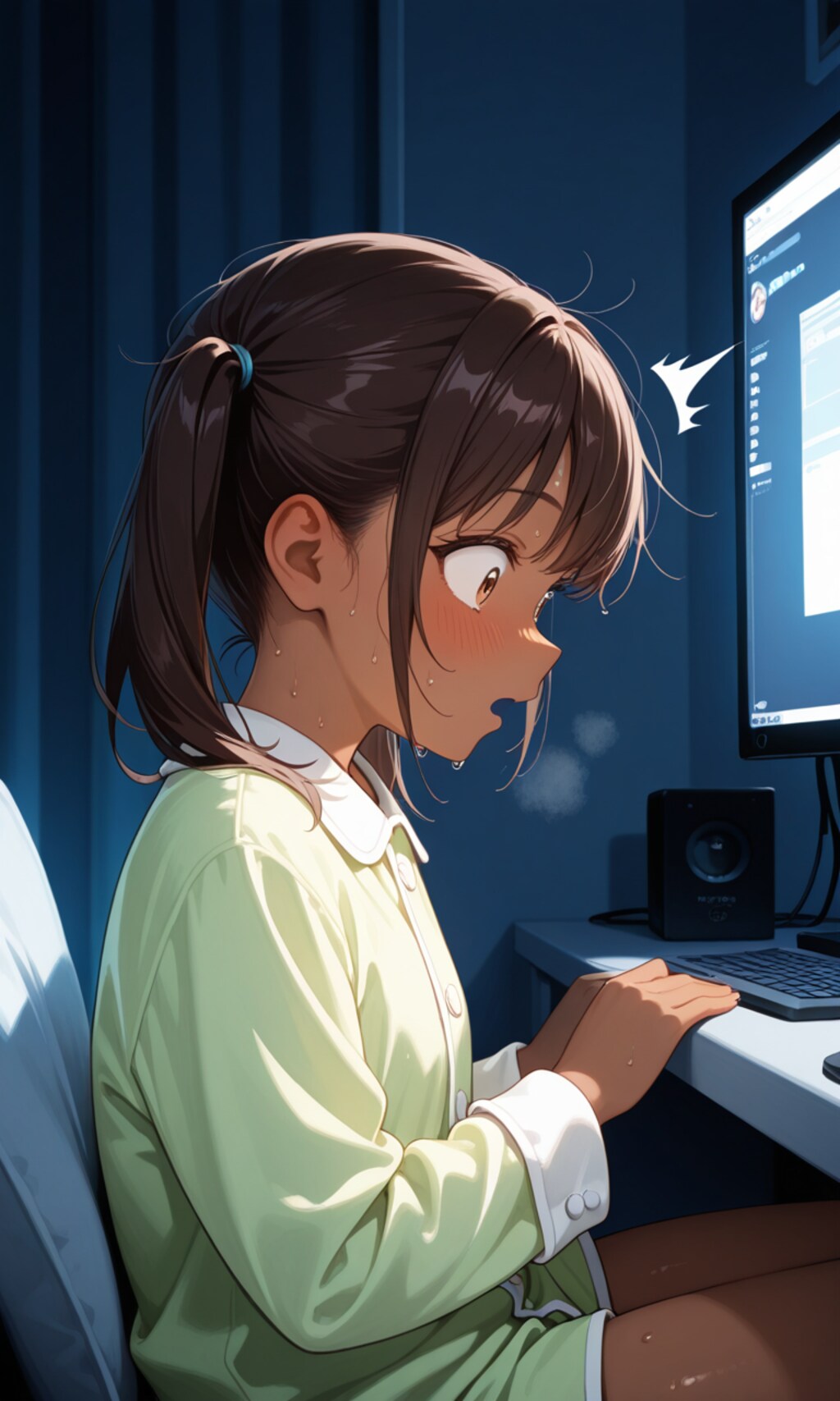 「わぁ...みんな泳ぐの上手だなぁ」「この”マル秘”ファイルって何だろう?」「えっ!?女の人がおまたを触っている...」「これHなやつだよね..消さなきゃ......でも」「気持ち良さそう...」