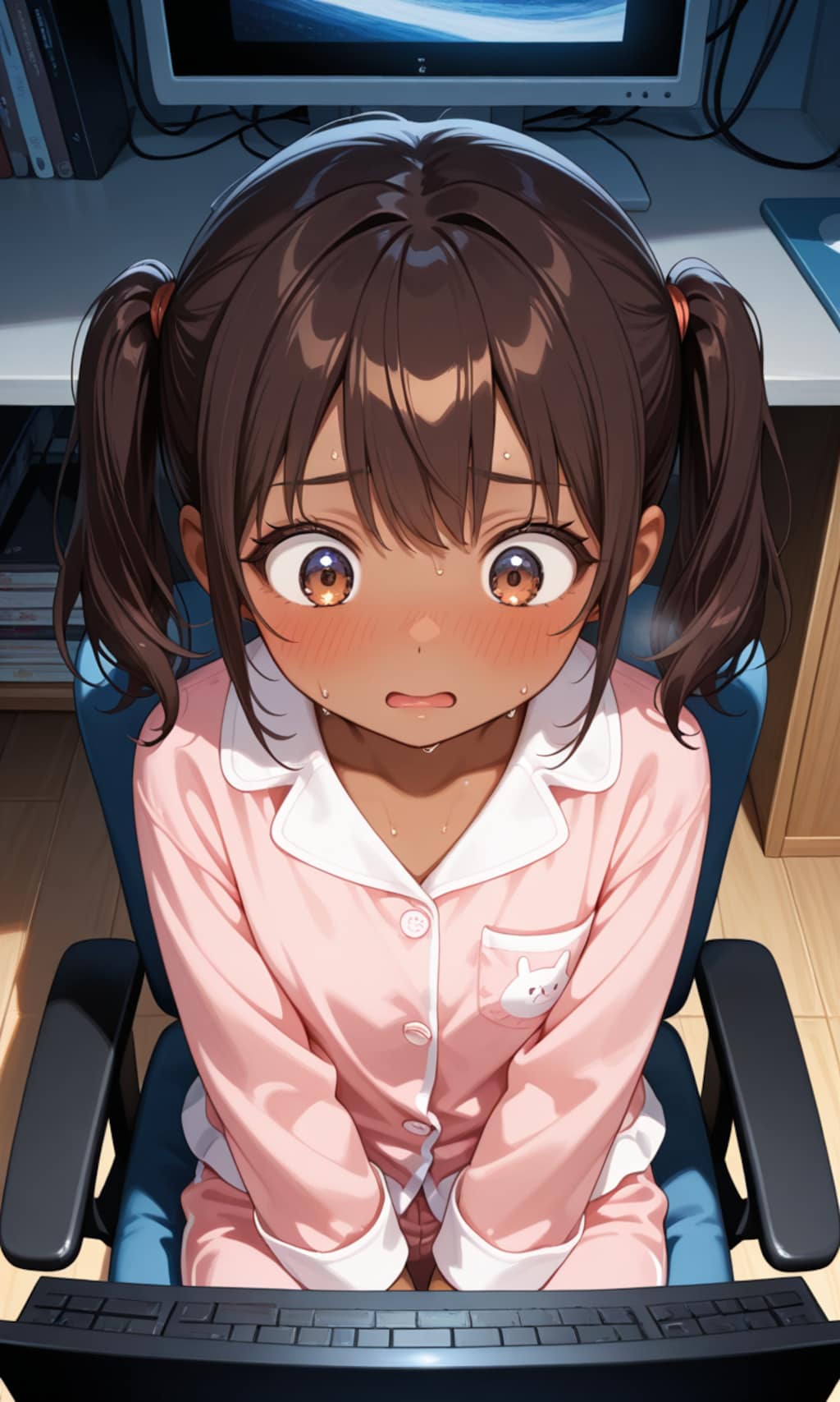 「わぁ...みんな泳ぐの上手だなぁ」「この”マル秘”ファイルって何だろう?」「えっ!?女の人がおまたを触っている...」「これHなやつだよね..消さなきゃ......でも」「気持ち良さそう...」
