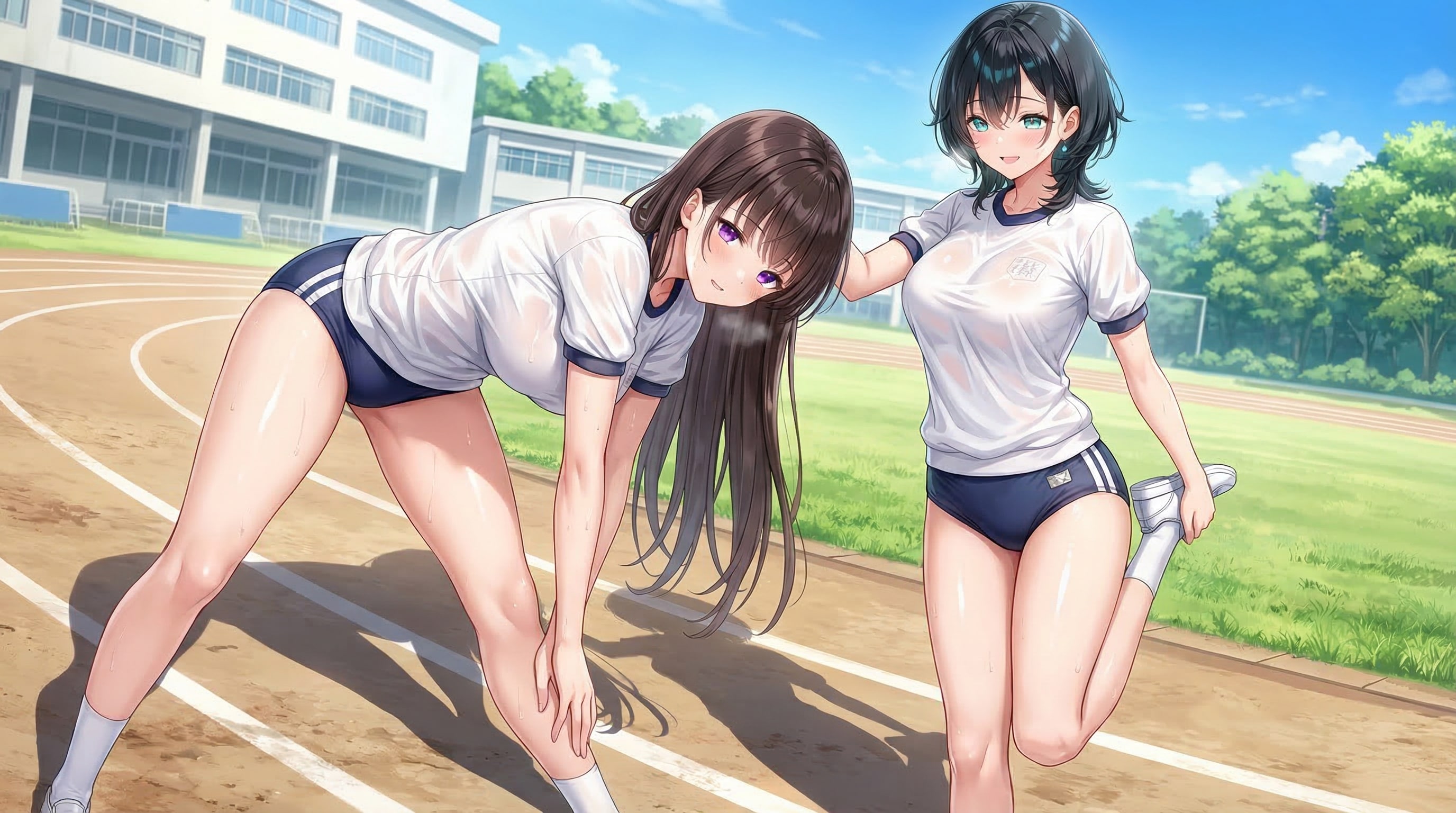 宣子さんと仲良くトレーニング