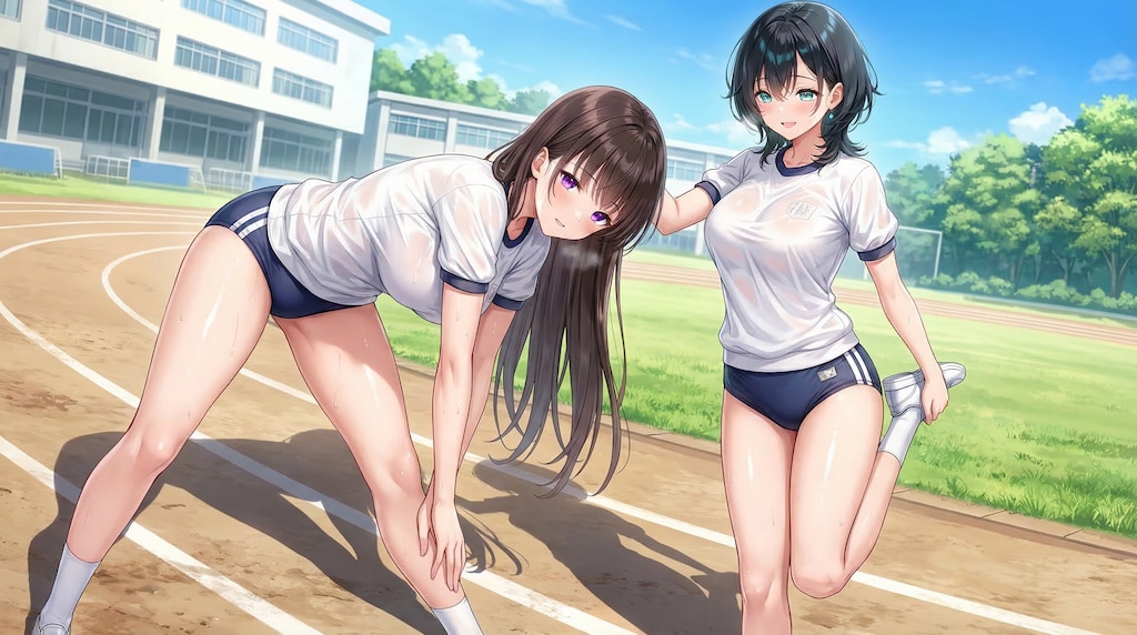 宣子さんと仲良くトレーニング