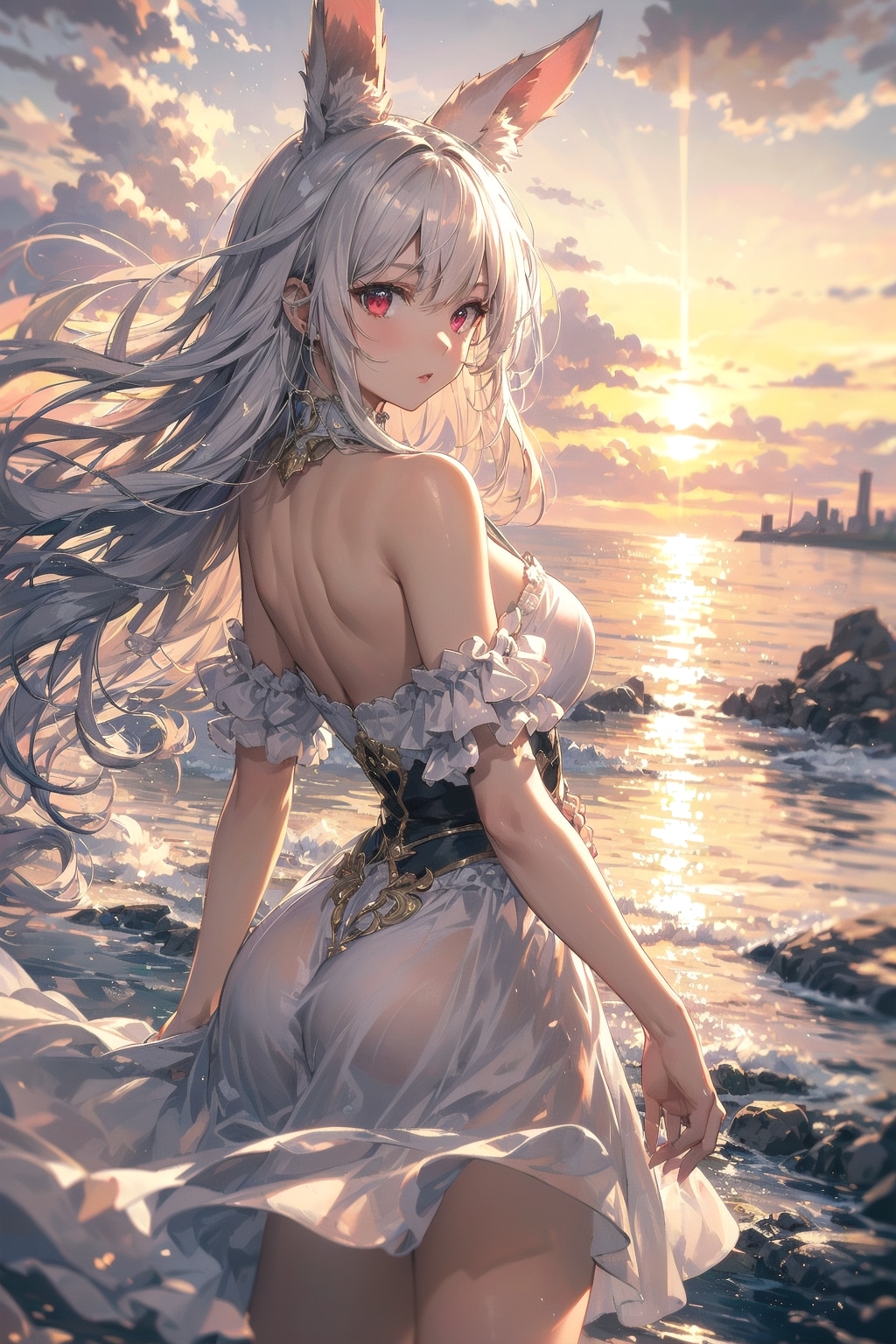 夕焼け小焼けなのです🌅🐰✨