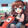 ゴーカートを楽しむ小さな女の子 7枚目