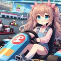 ゴーカートを楽しむ小さな女の子 3枚目