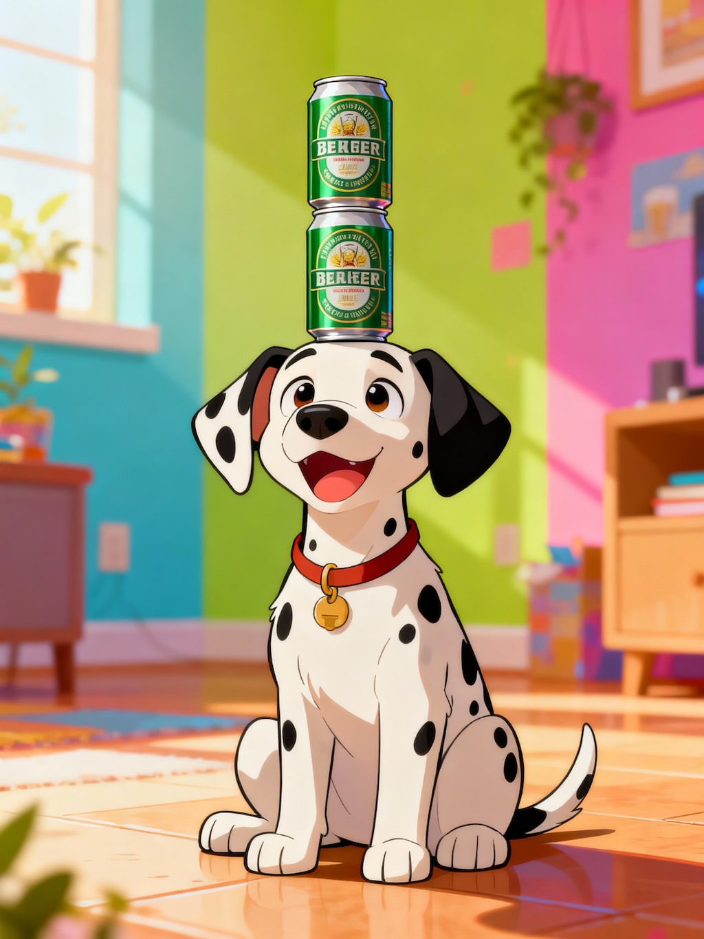 ビールを運ぶダルメシアン