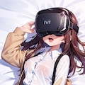 VRゲームに悶える女の子（習作） 3枚目