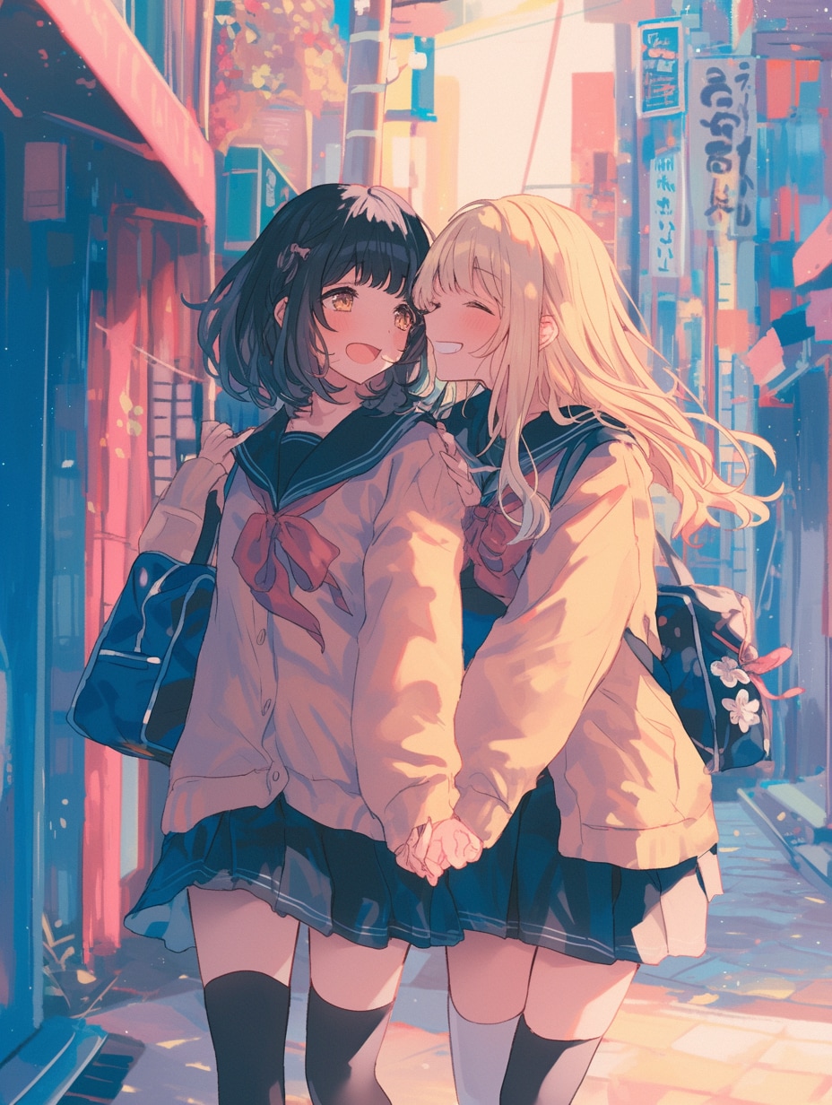 キスしたい二人のJK113 | の人気AIイラスト・グラビア