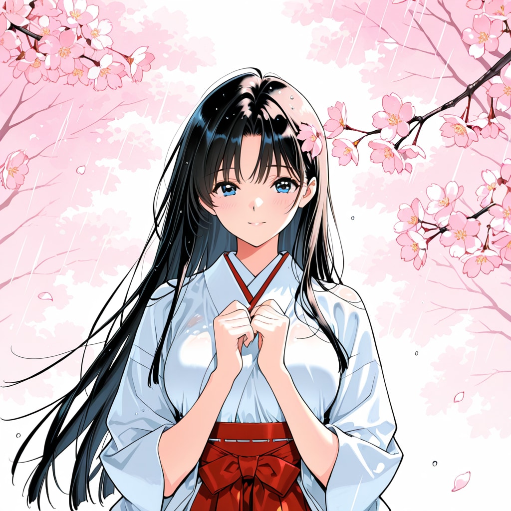 濡れ巫女と桜