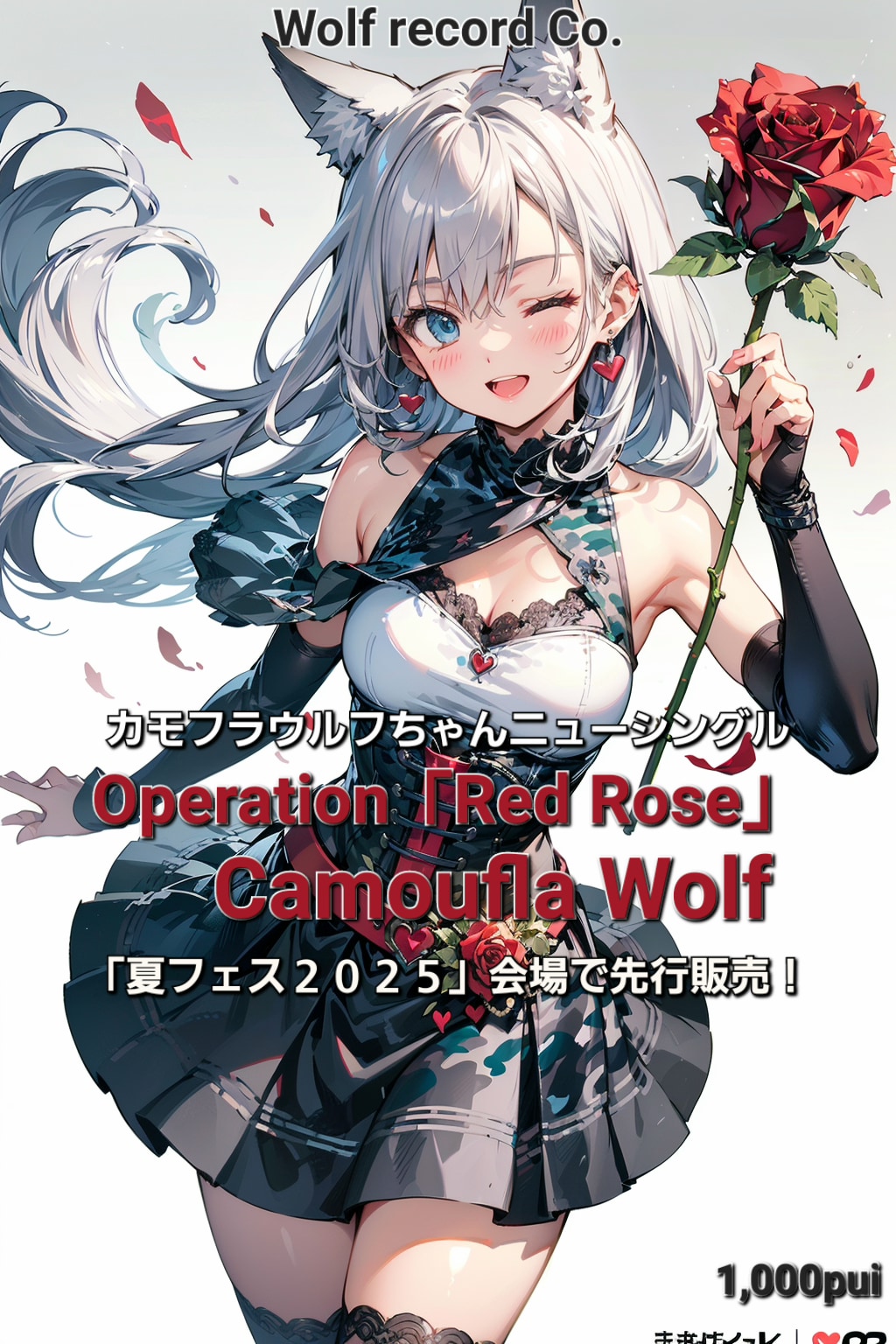 カモフラウルフちゃんニューシングル『Operation「Red Rose」』CDジャケット風💿