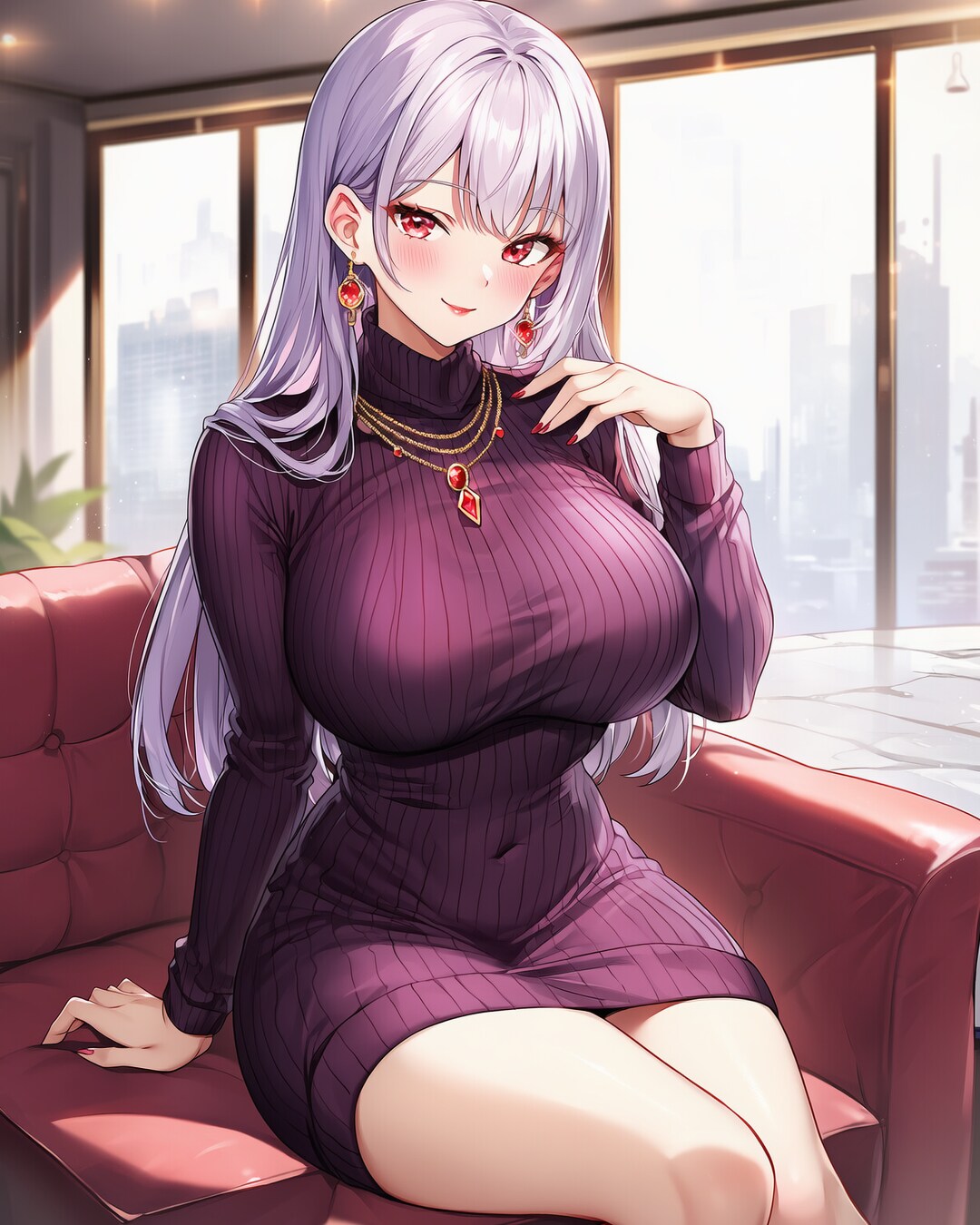 💜プラムニット誘惑♡ミレナさん