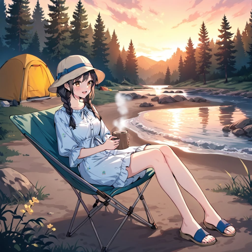 川辺の夕暮れ