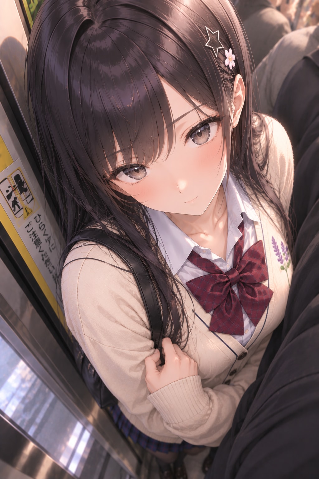 電車で目が合う夏音さん | の人気AIイラスト・グラビア