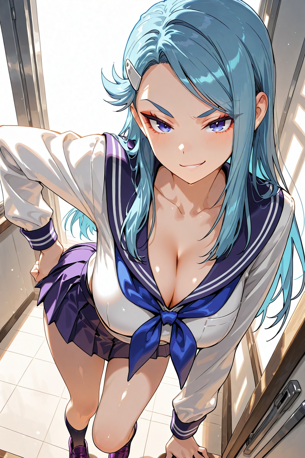悪青髪ギャル