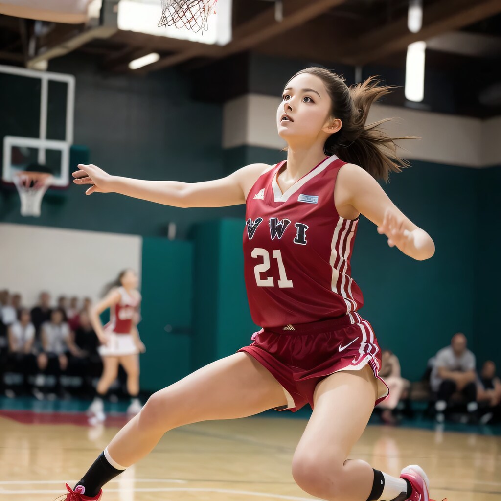 黒髪ロングでユニフォームの美女８５