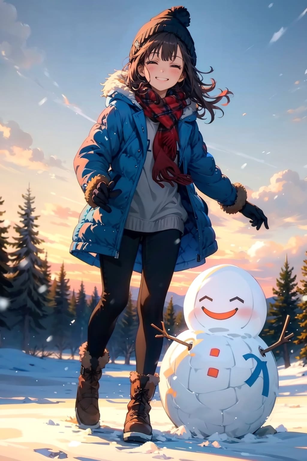 雪だるまと少女 | の人気AIイラスト・グラビア