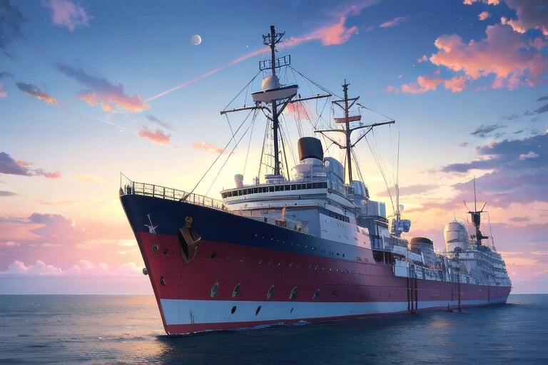 軍艦と夕空 | の人気AIイラスト・グラビア