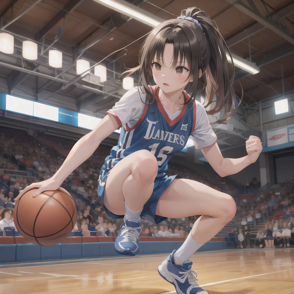 黒髪ポニテでユニフォームの少女１４