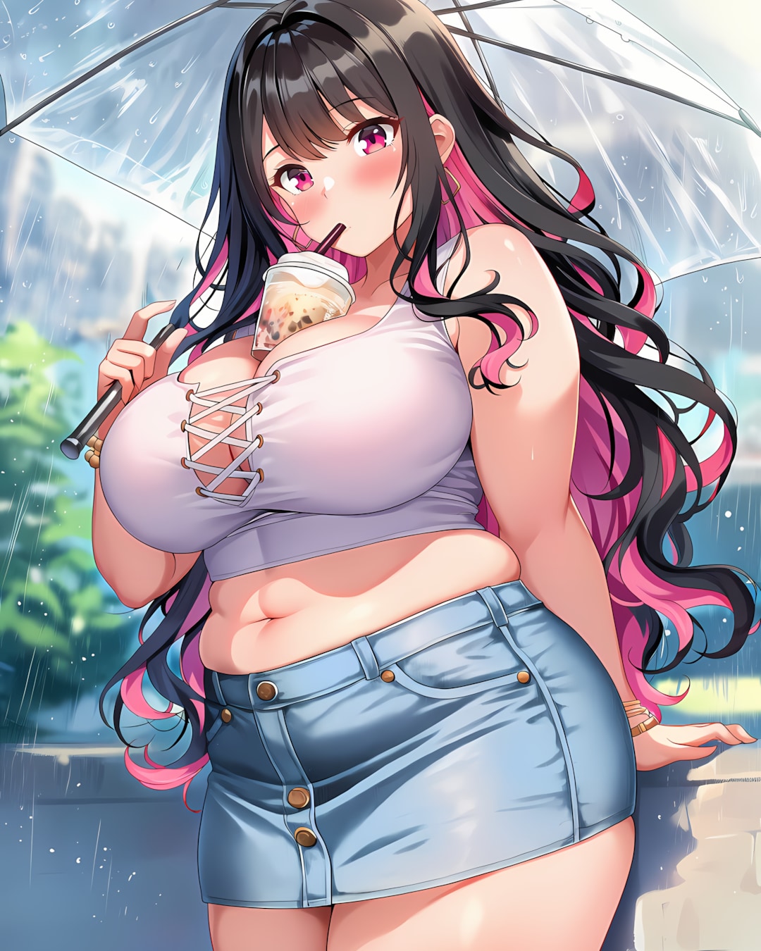 雨ニモマケズ。奇跡の手放しタピオカ🧋リナ | の人気AIイラスト・グラビア