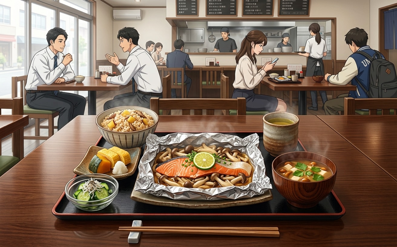 鮭のホイル焼き定食《700投稿目》 | の人気AIイラスト・グラビア