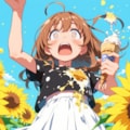 夏のアイスハプニング ～向日葵畑での驚き～ 3枚目