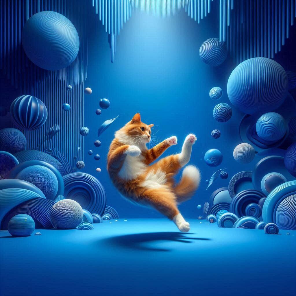 青の中にいる猫