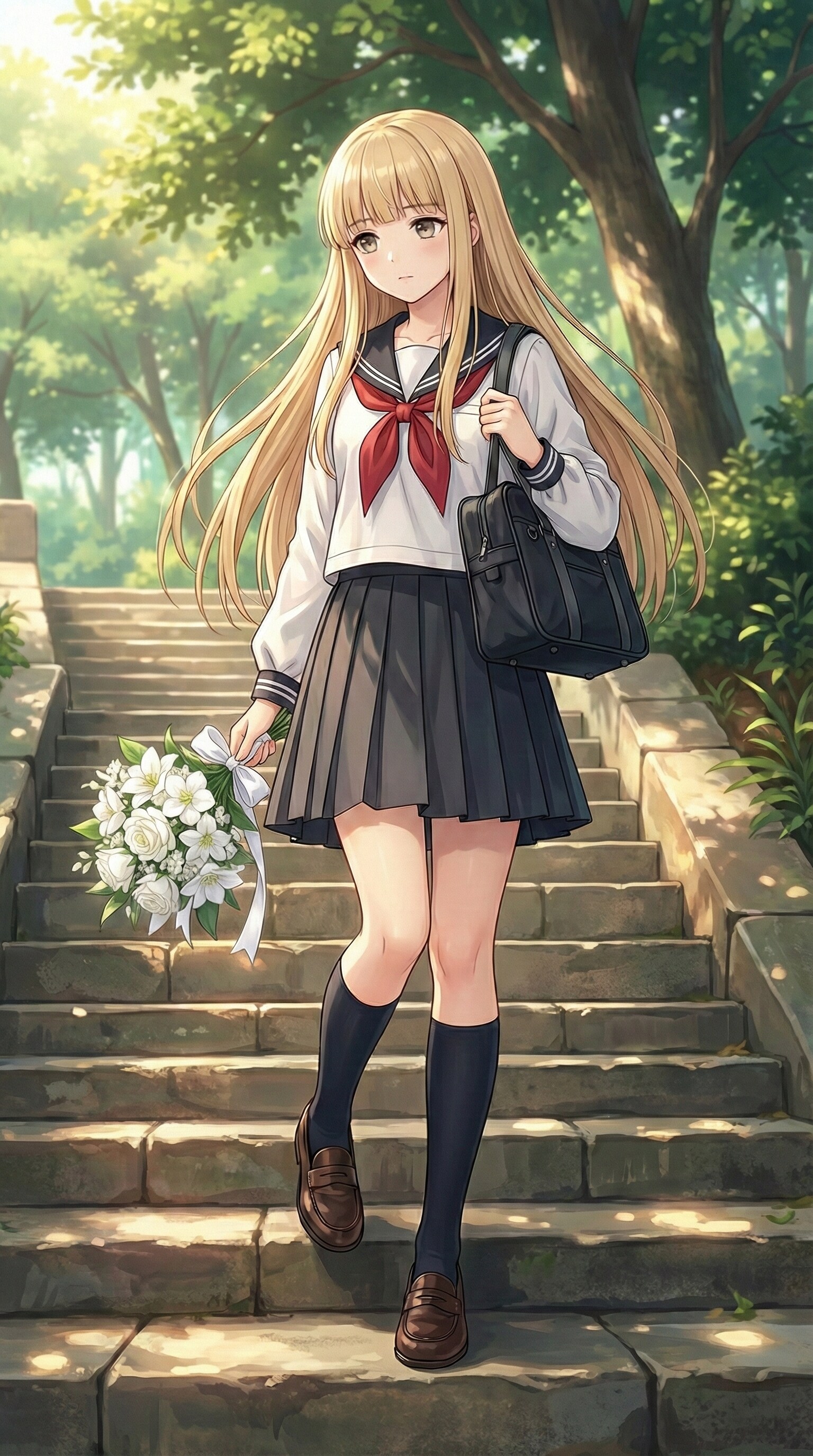 金糸の階段に佇む | の人気AIイラスト・グラビア