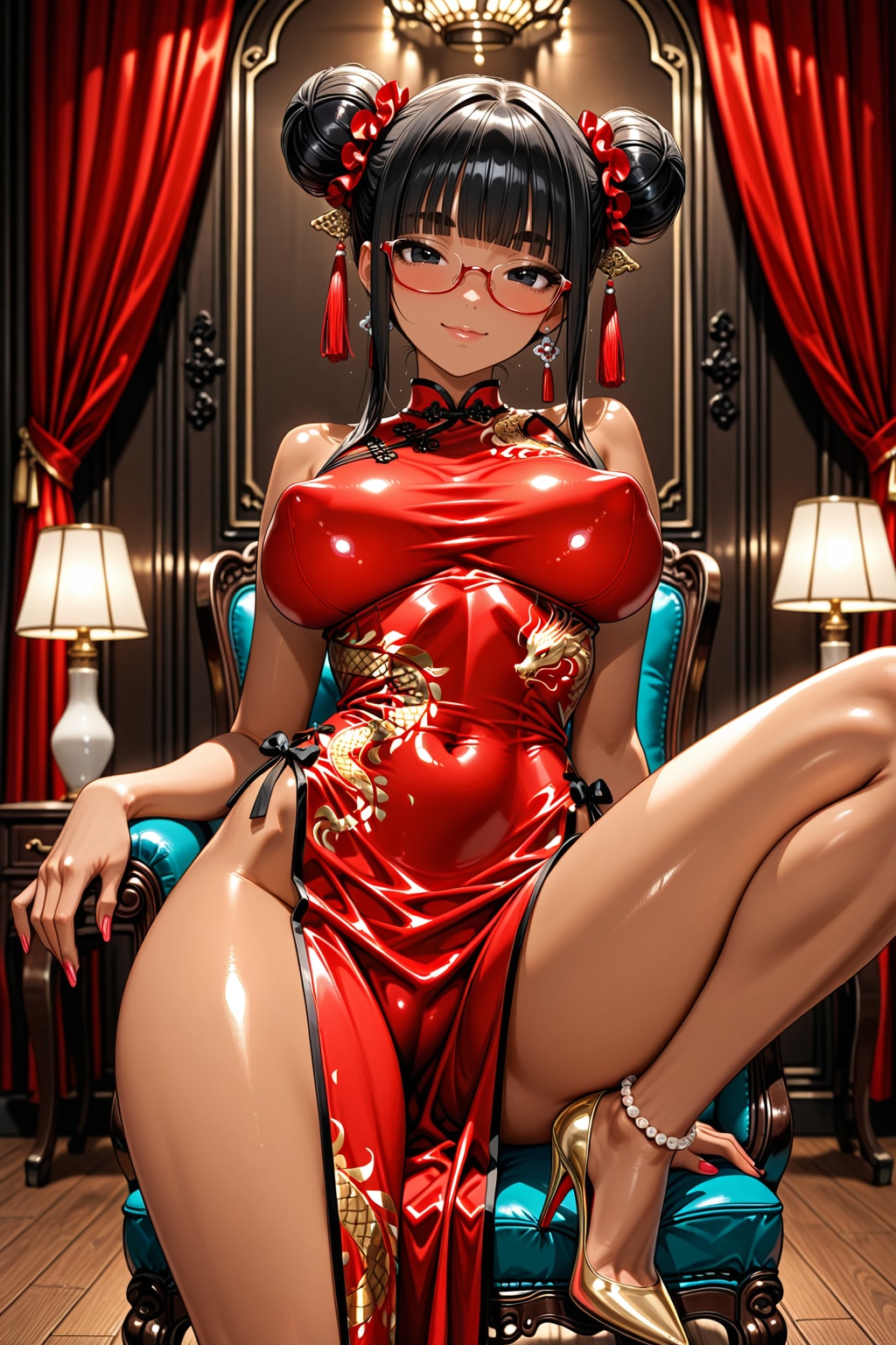 お団子チャイナドレス