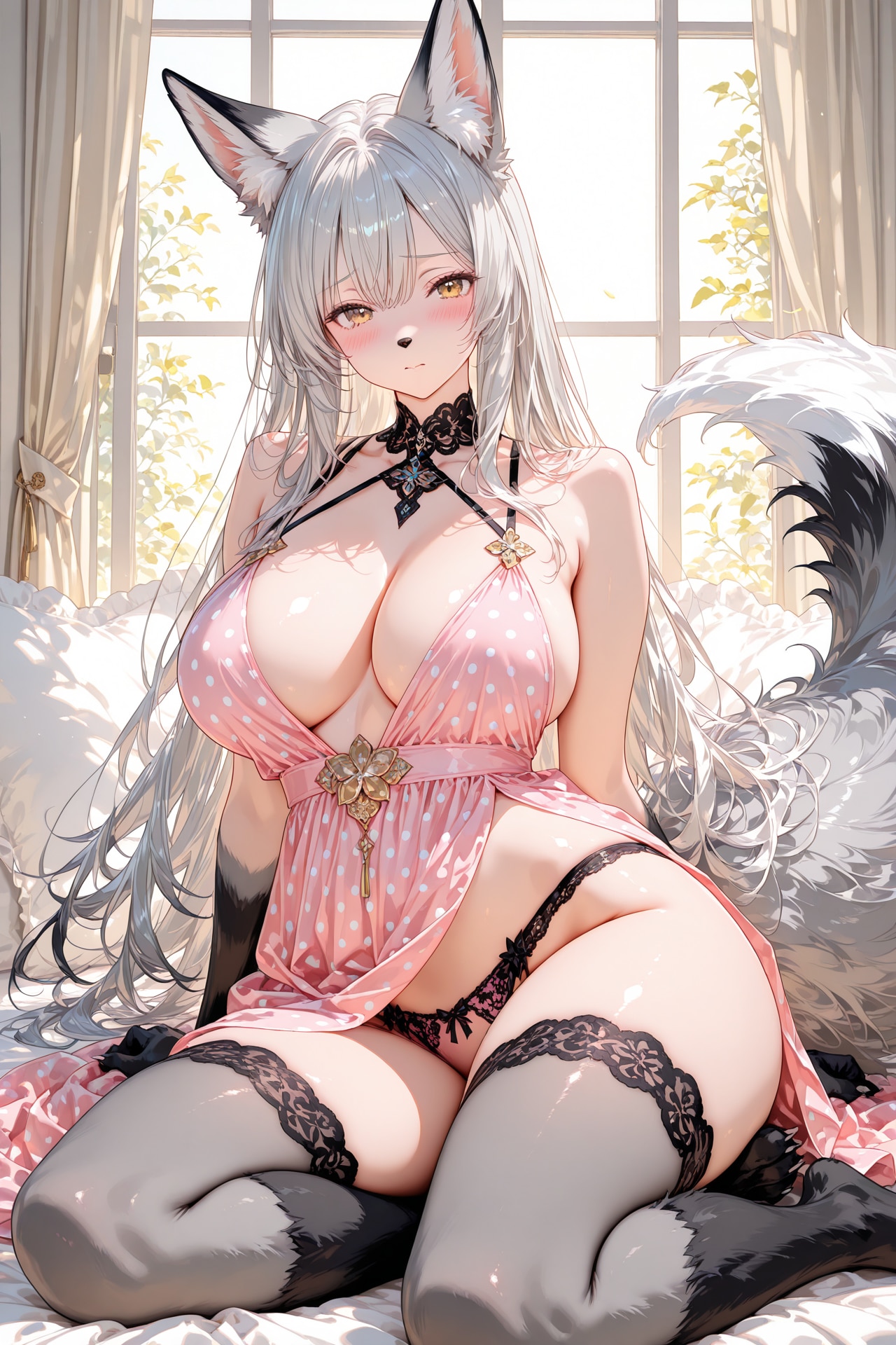 下着姿のケモノお姉さん