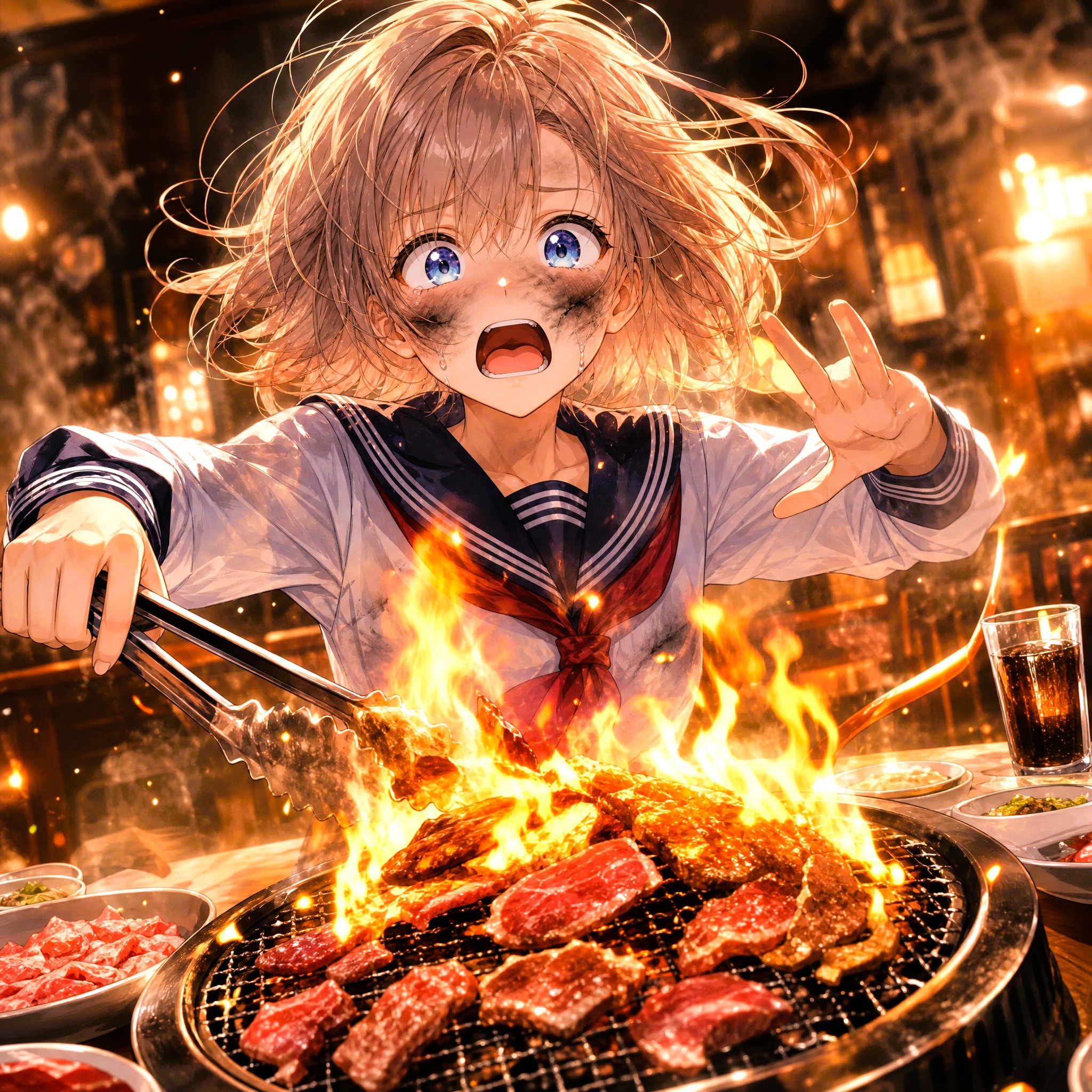 TRICKちゃんは肉を焼く | の人気AIイラスト・グラビア
