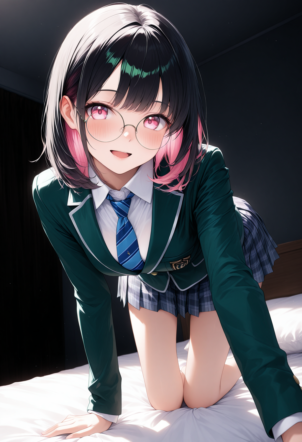 黒髪メガネ JK制服