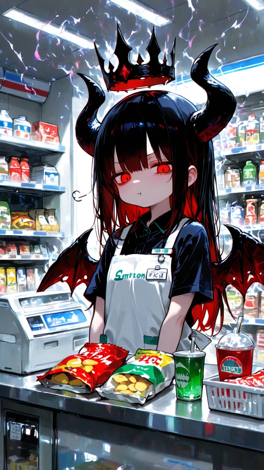 コンビニバイトの魔王様とクレーマーな堕天使ちゃん | の人気AIイラスト・グラビア