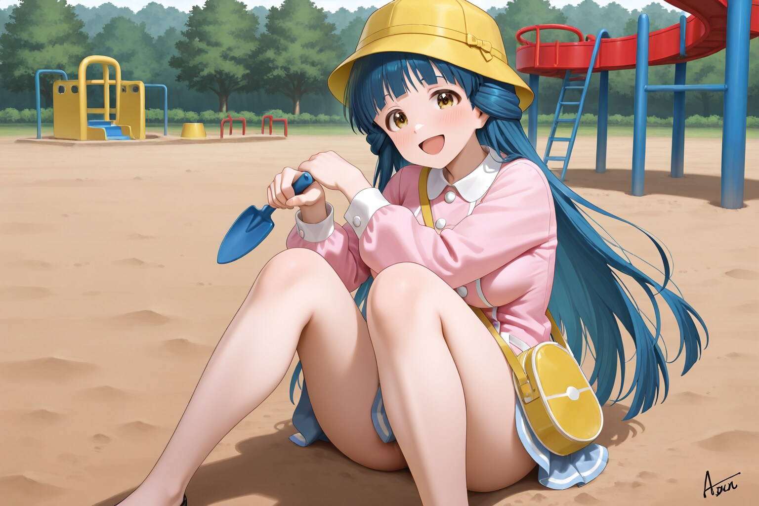 砂遊びをする麗花さん | の人気AIイラスト・グラビア