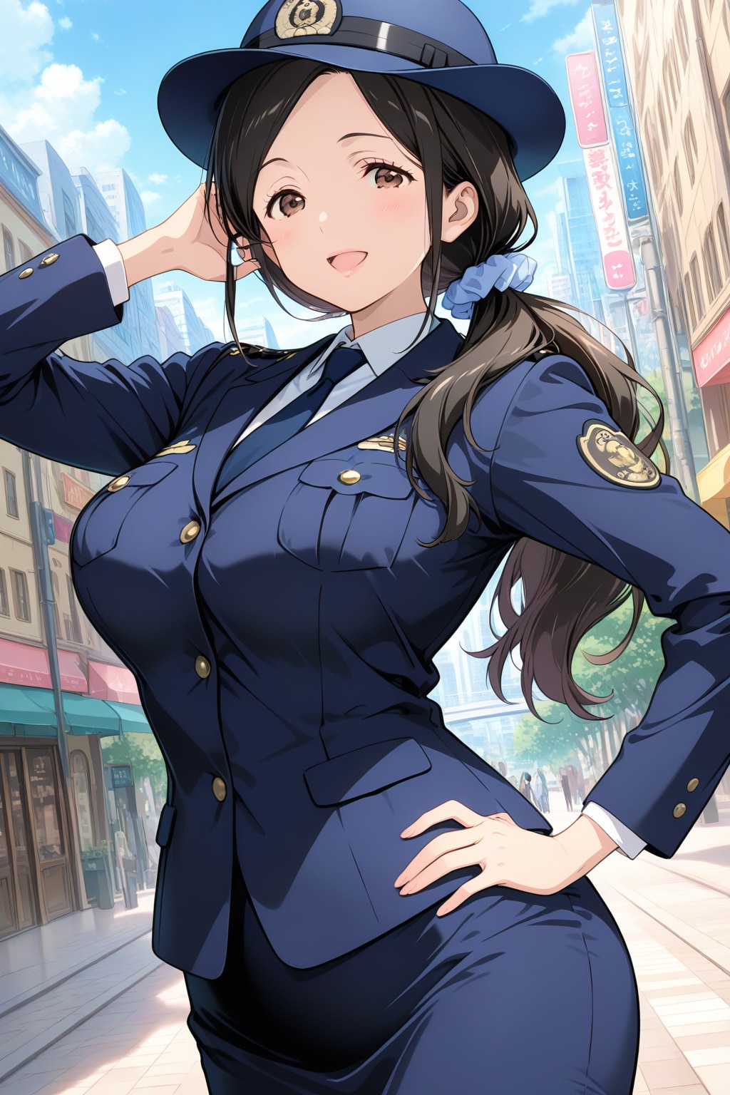 婦警おばさん | の人気AIイラスト・グラビア