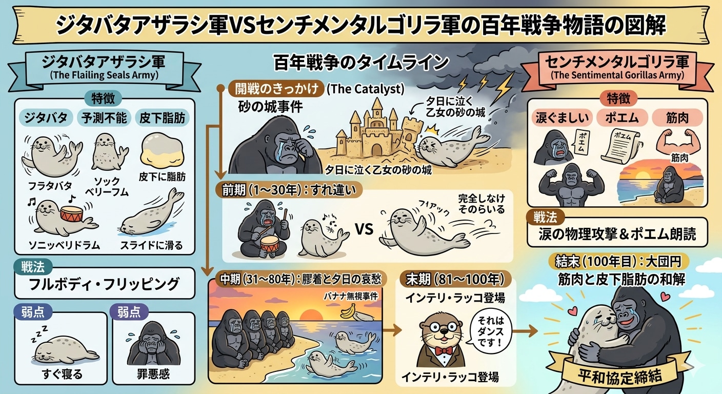 ジタバタアザラシ軍VSセンチメンタルゴリラ軍100年戦争