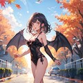 秋の紅葉と悪魔っ子251017 2枚目