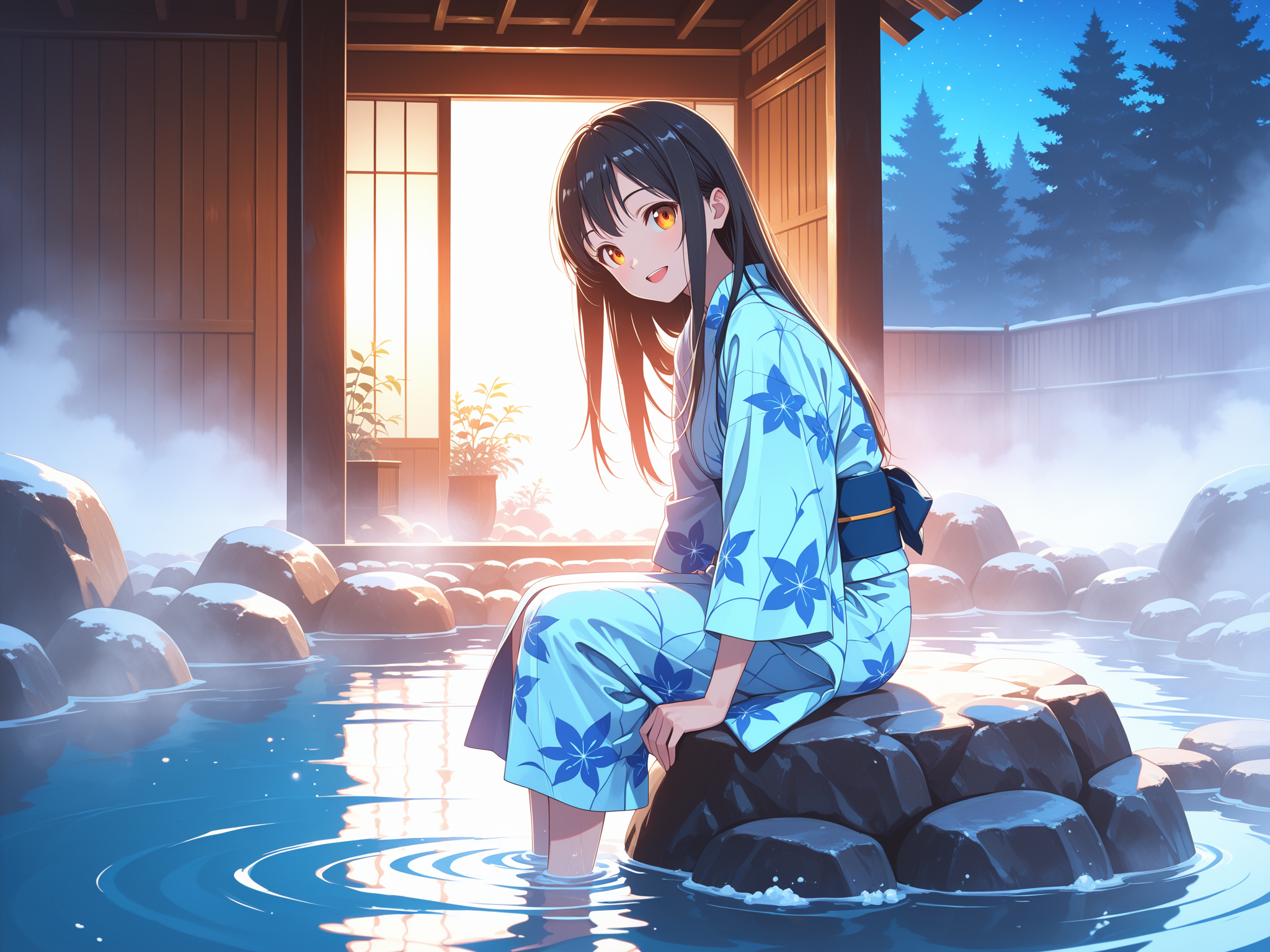 足湯 | の人気AIイラスト・グラビア