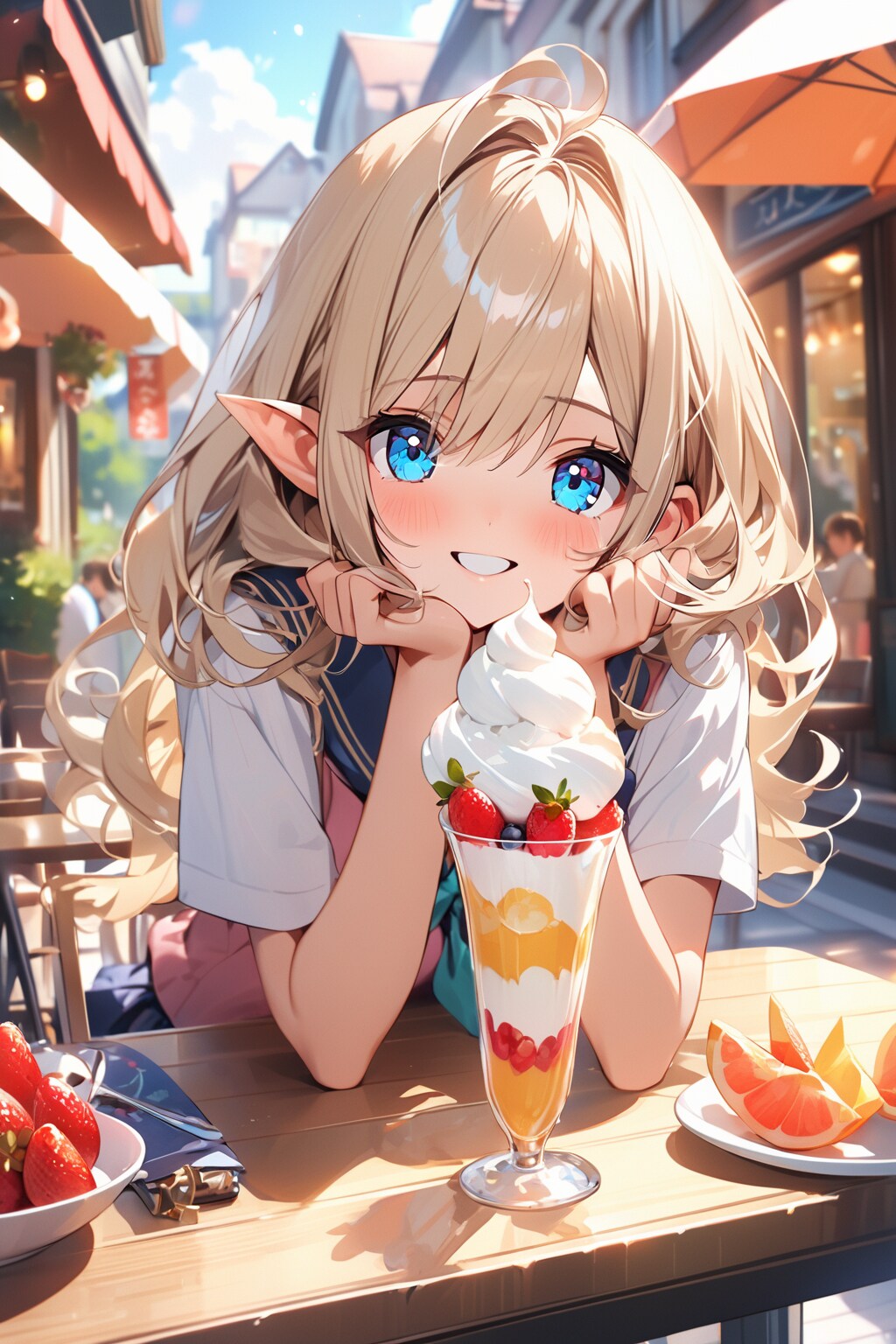 エルフさんとカフェにて