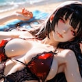 夕暮れの渚で、夢子さんが妖しく持ちかける賭け 4枚目