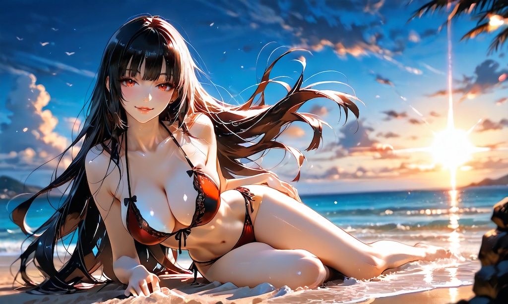 夕暮れの渚で、夢子さんが妖しく持ちかける賭け