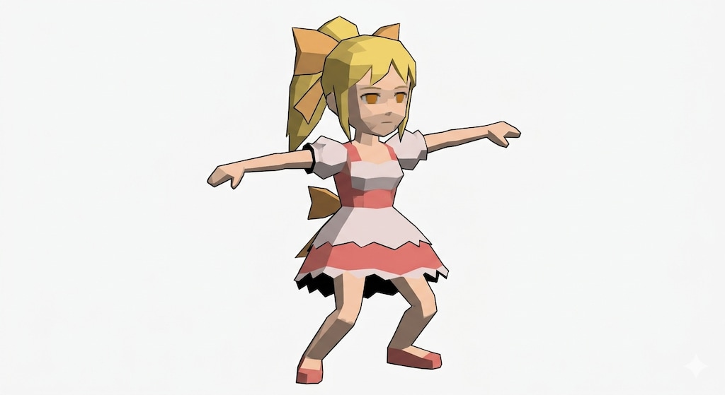 ポリゴンメント子ですわ