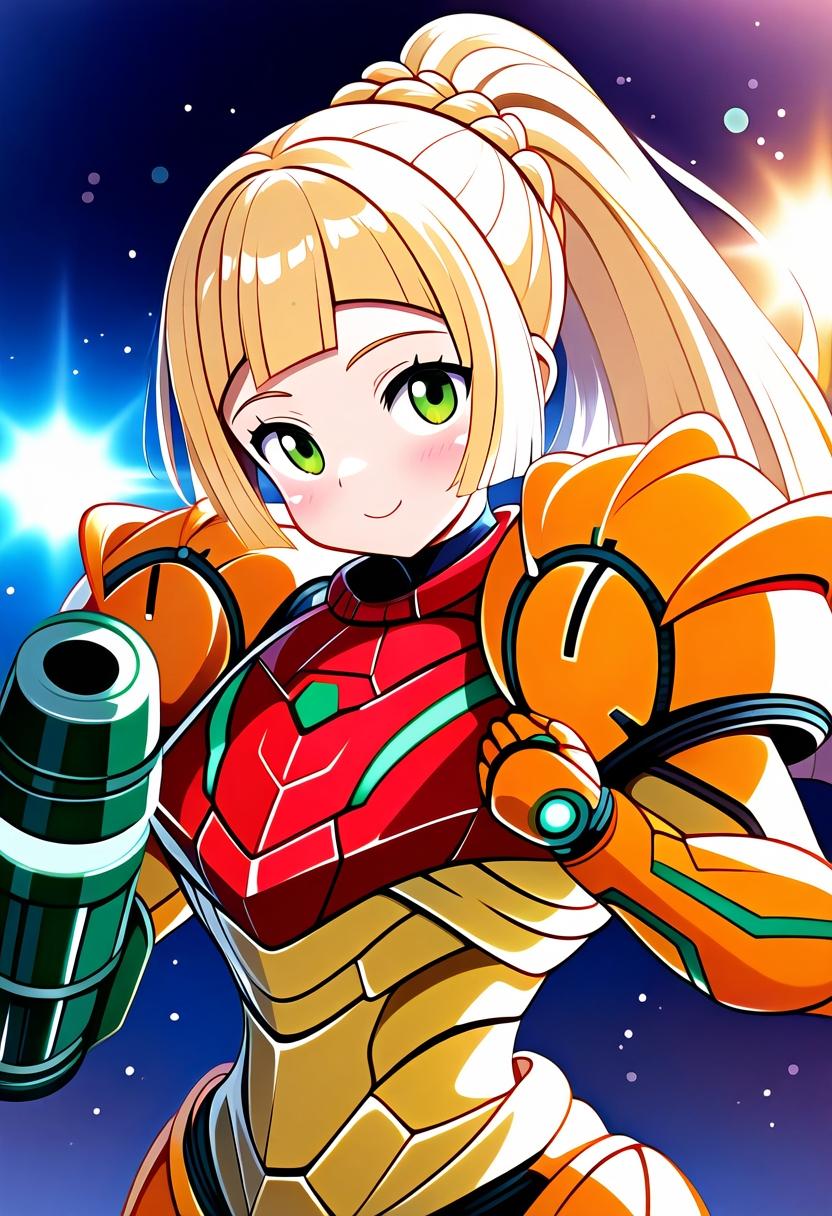 サムスのコスプレをしたリーリエ