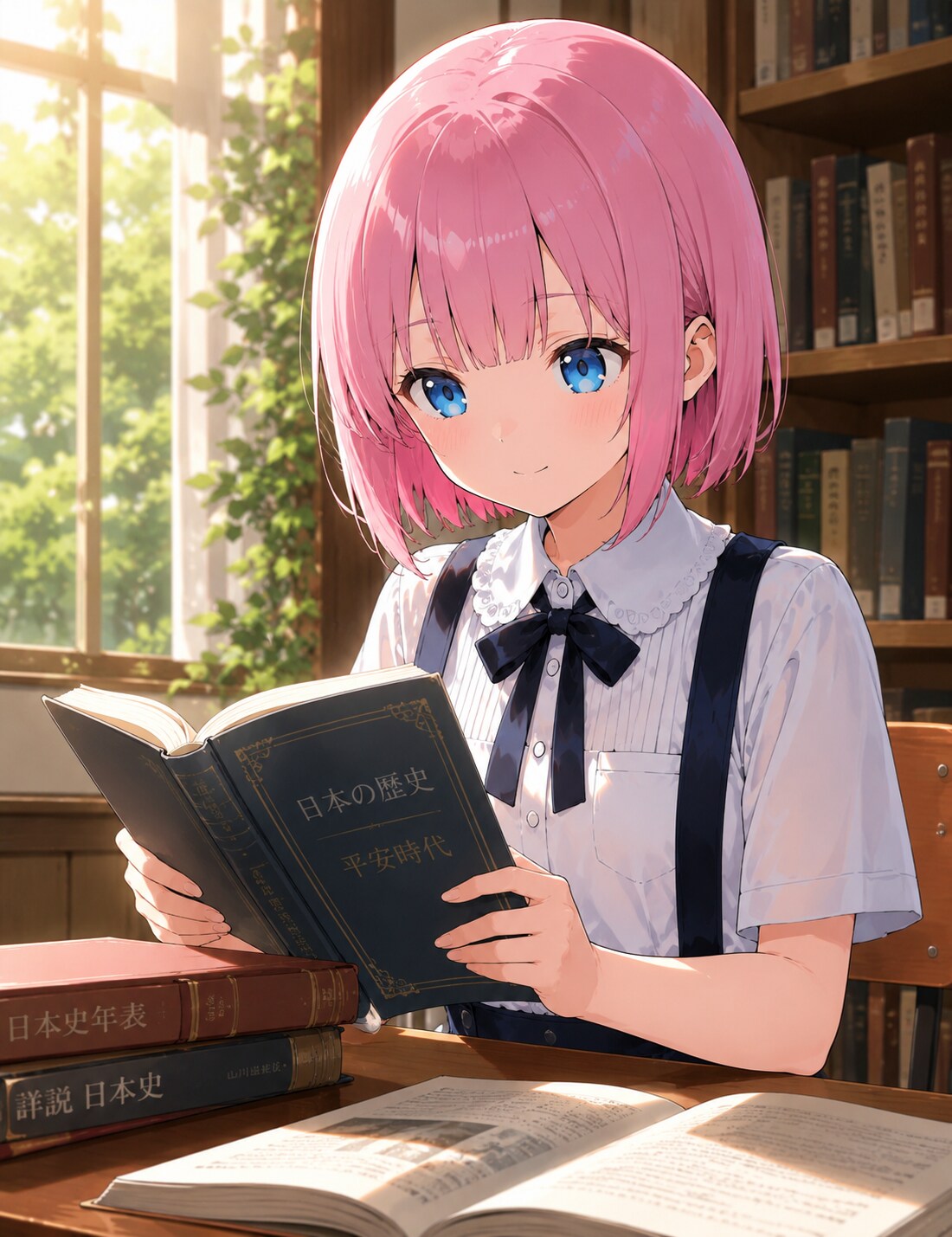 図書室で読書 | の人気AIイラスト・グラビア