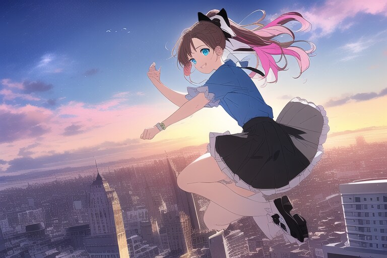 夕焼けの街の向こうへ
