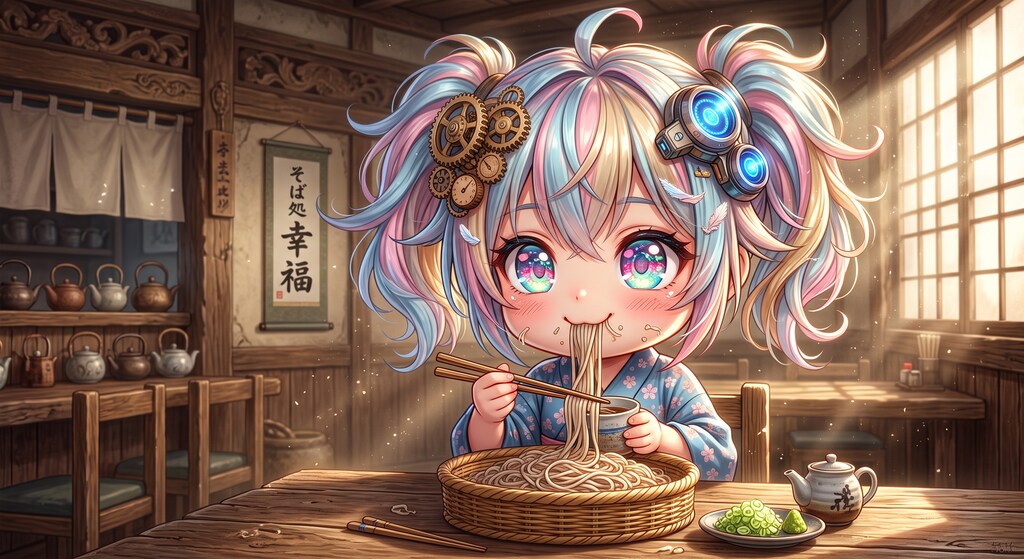 今日のお昼はもりそばです
